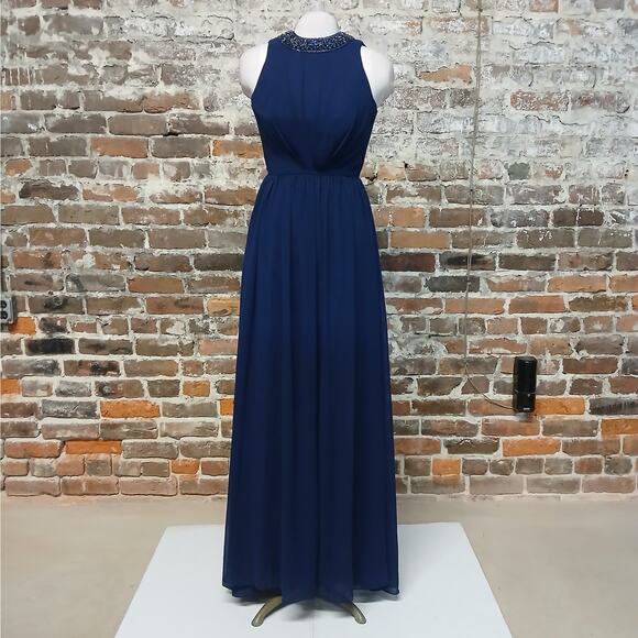 Mac Duggal Ieena Formal Evening Gown Size 2 Blue Dress Wedding Party Bridesmaid - Picture 4 of 12